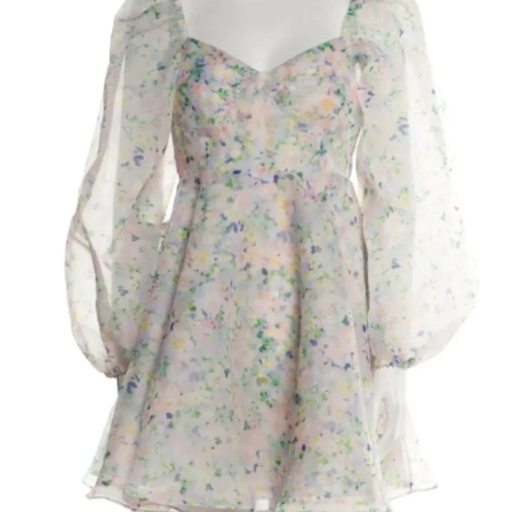 Selkie Floral Print Puff Sleeve | Size L. - Picture 2 of 5